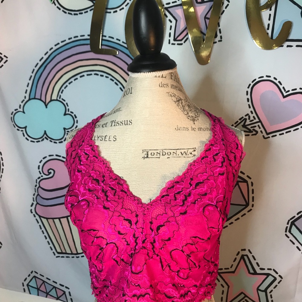 Hot pink and black detail Torrid Bralette